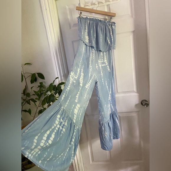 Japna Pants - Japna Light Blue Tie-Dye Jumpsuit